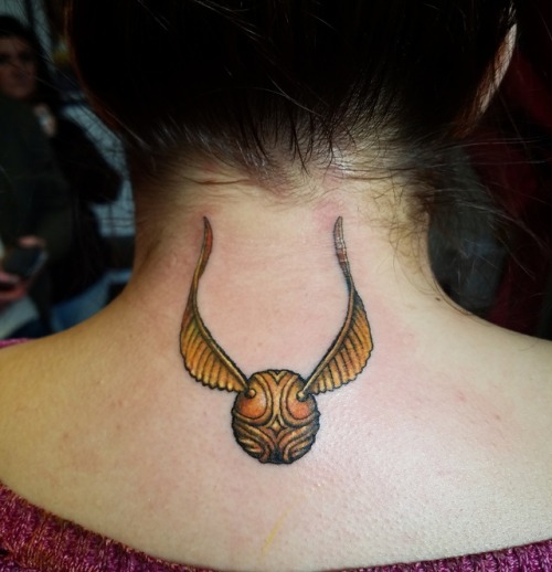 Little golden snitch tattoo i did the other day! 