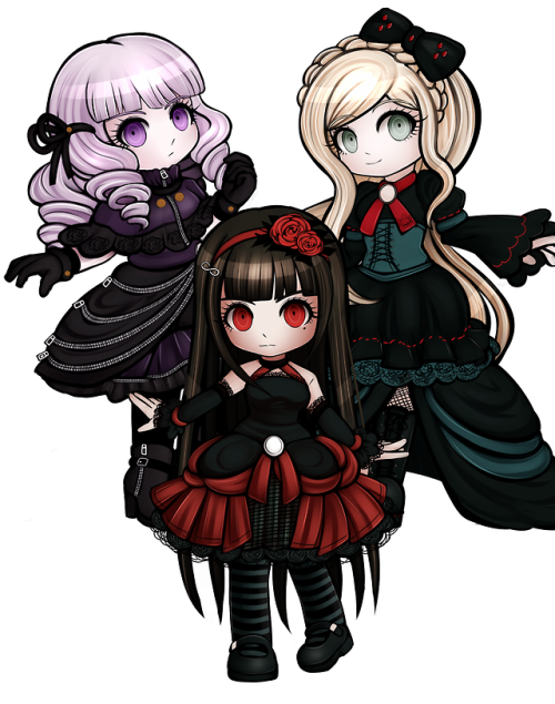 astraphobe: Commissioned my favorite Danganronpa girls in Gothic Lolita dresses from the talented @k