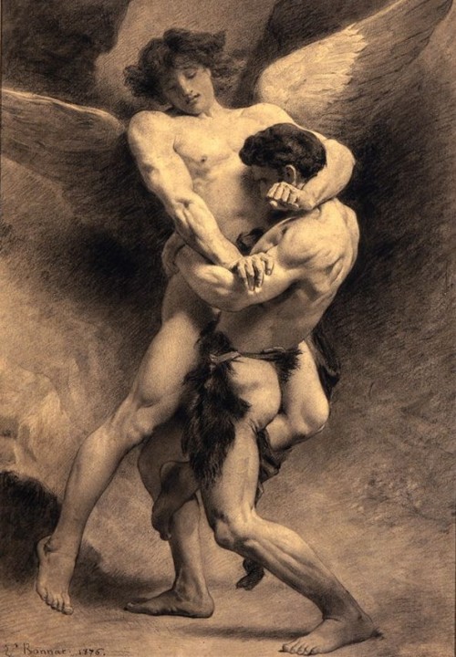 Léon (Joseph Florentin) Bonnar - Lutte de Jacob avec l'Ange - 1876