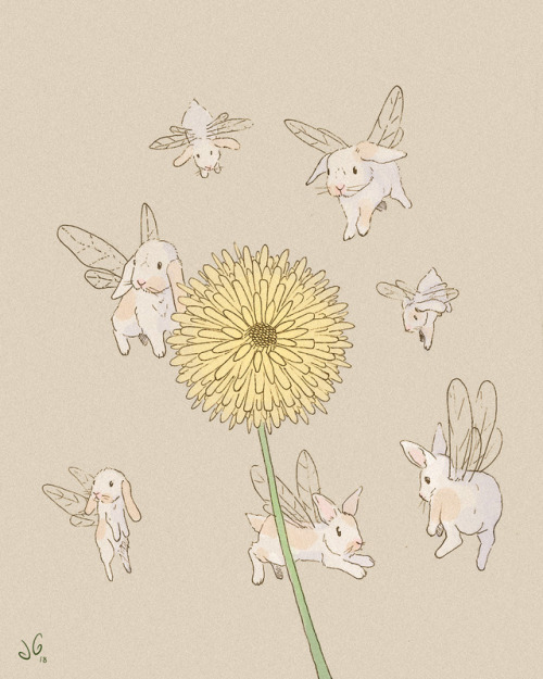 redforeststudio: Day 21 of Buntober Inktober - mini bunny fairies!