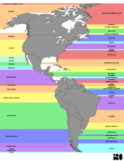 mapsontheweb:  If you’re on the beach, this map shows you what’s across the ocean.