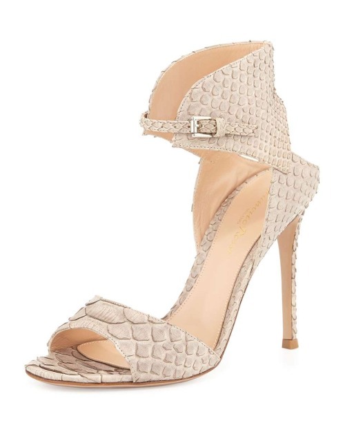 High Heels Blog Gianvito Rossi Nappa Leather Ankle-Cuff Sandal, Light Nude via Tumblr