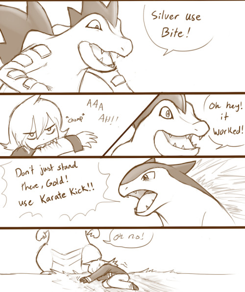 reiburadori:Cool Breeze said, “Watch for the hook” – in this case, that’s the plot twist.“Let’s Battle” by firehorse6 (January 24, 2013)ok so this is like the best pokemon fanart of all time