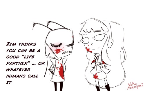 A las personas en Facebook les gusta el ship de Zim x Alice xd no se porque pero me parece divertido