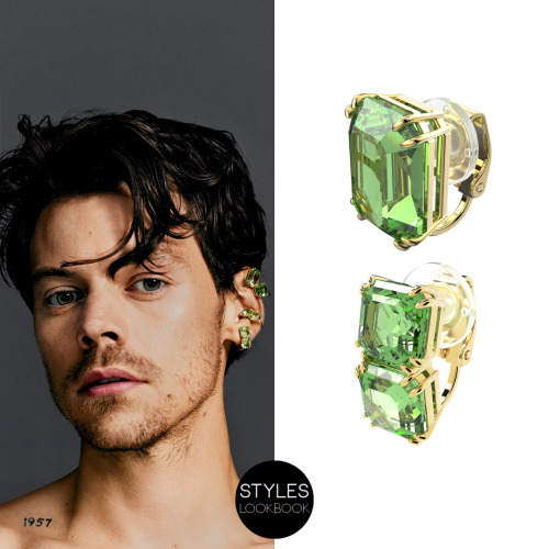 On the cover of Dazed magazine, Harry wears a set of Millenia clip earrings and ear cuffs by Swarovs