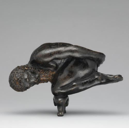 Agostino ZoppoOil lamp in the form of an acrobat - created in Padua early 16th centuryBronze, with d