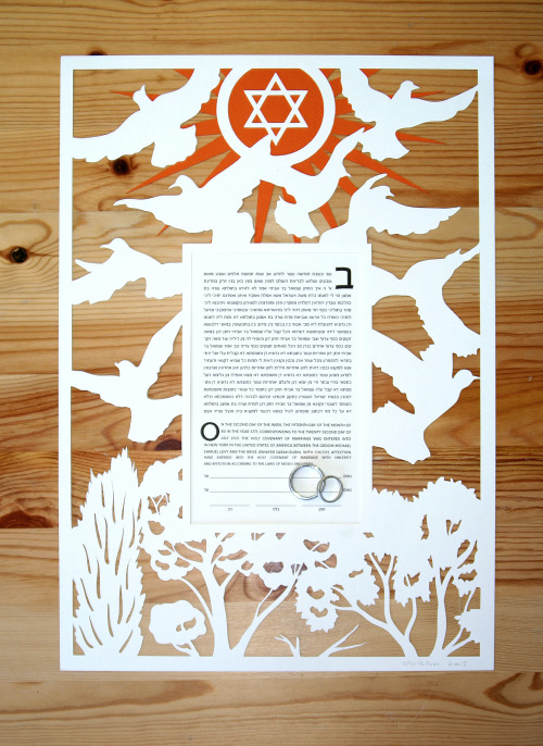 My papercut ketubah designsThey can be found at www.etsy.com/shop/papercutsbyoren