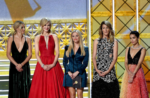 gaelgarciab:Shailene Woodley, Nicole Kidman, Reese Witherspoon, Laura Dern, and Zoe Kravitz speak on