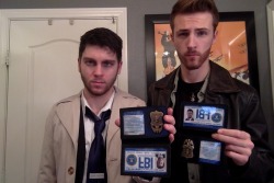 ray-winters-sings:Boyfriends who cosplay together stay together. Daily dose of Destiel :Pboredpoetsociety is my Dean &lt;3