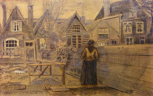vincentvangogh-art:Sien’s Mother’s House Seen from the Backyard (1882)Vincent van Gogh