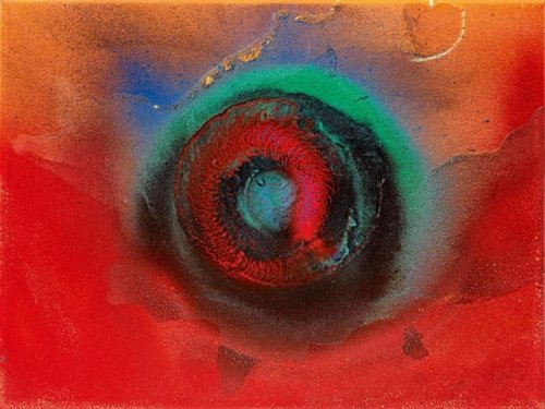 lilithsplace:360° Rainbow, 2000 - Otto Piene (1928–2014)acrylic and traces of fire on canvas  |  sou