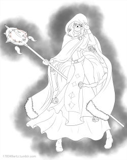 Finally done with the line art for the “cleric-disguised