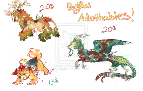 padalickingood:PAYPAL ADOPTABLES FOR SALE! :D Hey guys! i’m selling these designs to help raise so