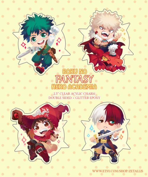 Boku No Hero Academia Fantasy Charms !! Now available in my online shop. Has a layer of epoxy for th