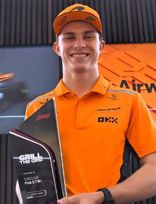 Oscar After His First Race Win / Oscar After Winning Grill The Grid