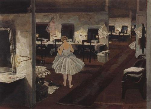 In Ballet Dressing Room and Sleeping Nude by Zinaida Serebriakova