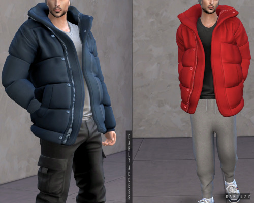 darte77: Early Access Content Oversized Puffer Jacket  - 21 swatches- Shadow and Normal maps- Base g