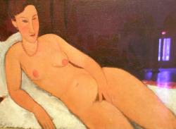 artist-modigliani: Nude with Coral Necklace,