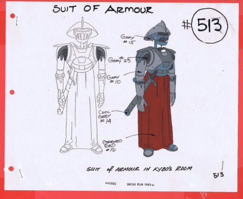 Model sheets and other production artwork from the 1980s animated series, Star Wars: Droids: The Adv