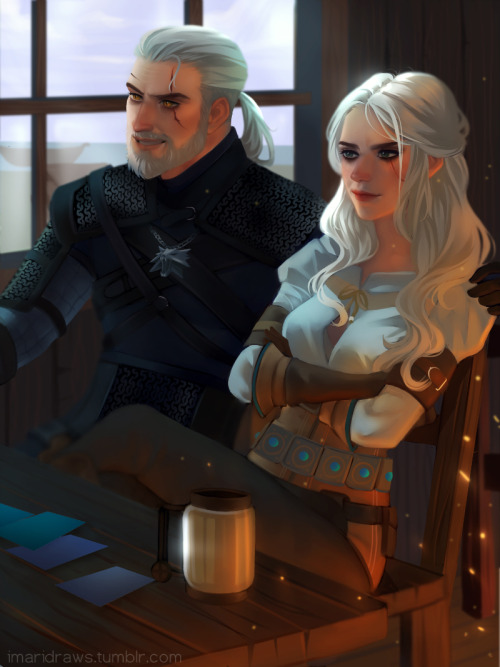 bellepeppertronix:love-and-larks-and-white-wolves:imaridraws:Father and Daughter ♥     The Witcher 3