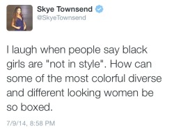 whitegirlsaintshit:  pytgermz:  skyetownsend:  I will never understand. The variations of what a brown girl can look like are endless. Vanilla, caramel, cocoa, red. Blue, brown, green, hazel and grey eyes. More hair textures than imaginable. To box all