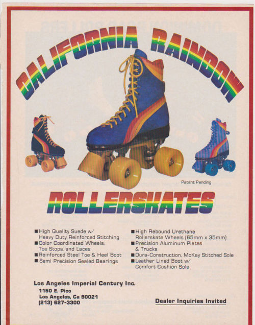 electripipedream:California Rollerskates Trade Advertisement, 1970s