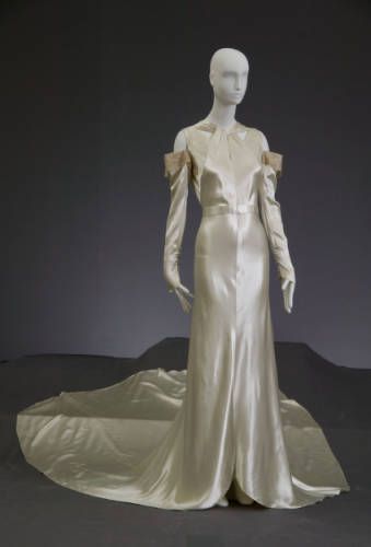 Satin wedding dress, 1934