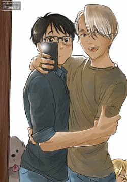 Petite-Madame: Viktor/Yuuri (And Friends) Selfie (2016) Far Less Detailed Than What