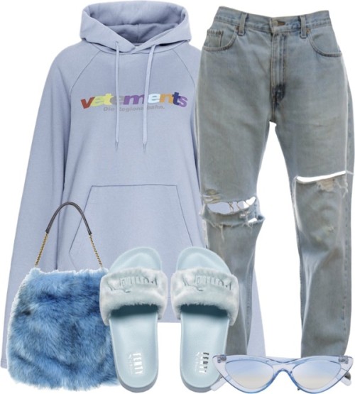 Untitled #1576 by wavvy-k featuring hobo hand bags ❤ liked on PolyvoreVetements blue shirt, €78