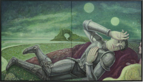 Soshiro Matsubara. Moonlight ( knight errant ), 2020-2021.oil on linen