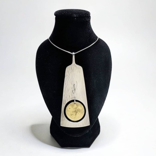 COLLECTORS Mid Century Modern  Hans Hansen Sterling Pendant with Gold Vermeil circa 1970 Denmark (Et