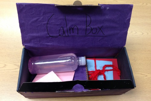 creativesocialworker:  Coping Tool Kit/Calm Box/Self-Care Package: It is often helpful for clients to have a central place to keep items that will help them cope, and to prevent regression after termination.  I have clients decorate their box and fill