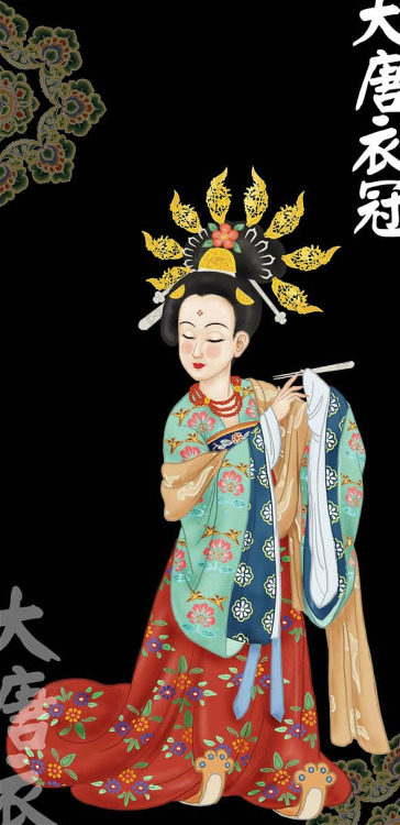 changan-moon: Illustrations of Hanfu in Tang Dynasty by 燕王WF. 燕王WF is popular for his Hanfu illustr