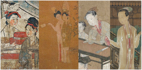 Hairstyle of Chinese women in Song dynasty.The pictures of Song Dynasty women&rsquo;s hairstyles