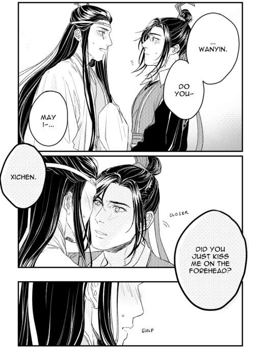 “Lan Xichen&rsquo;s lips touch his forehead, [&hellip;]”