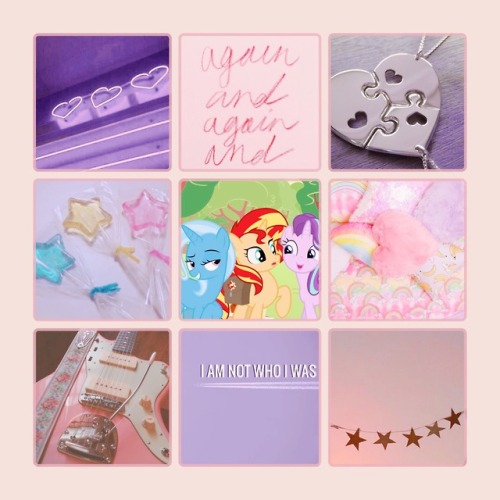 softyshy:starlight / sunset / trixie moodboard for anon ♡