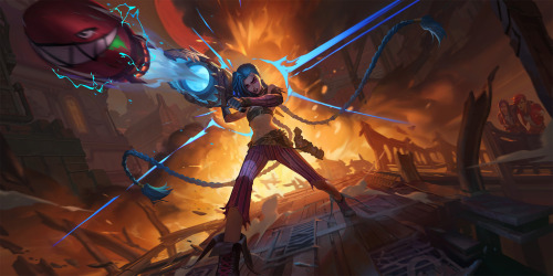 aurelion-solar:Arcane Vi & Jinx - Legends of Runeterra Splash Art