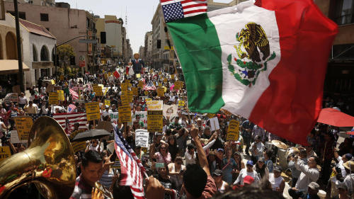 May Day in L.A. Thousands of people took to the streets in the annual May Day marches in downtown Lo