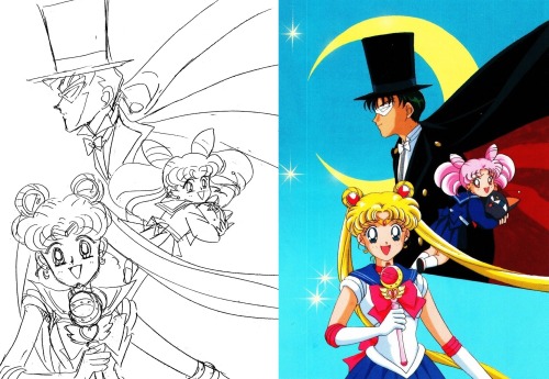 Sailor Moon Animanga Books by Nakayoshi CoverSketches by Naoko Takeuchi (2)