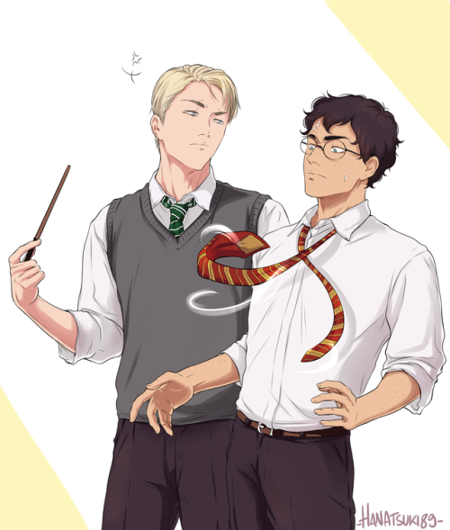 sprout2012:hanatsuki89:“Your tie knot is always so poorly done it’s distracting me, Potter”*proceeds