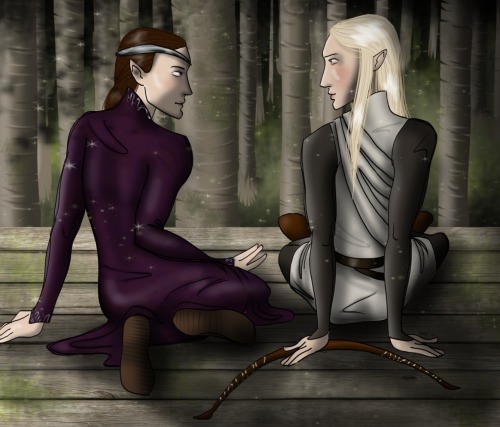 otorno: Melpomaen and Rumil, as requested by melpomaenofimladris. They’re sitting on a flet. H