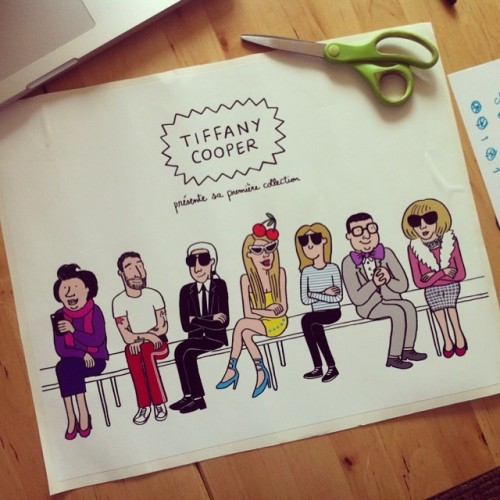 instagram:  Winking at the Fashion World with @tiffanycooper_  For more of Tiffany’s black-felt-pen drawings featuring fashion personalities from Suzy Menkes to Tavi Gevinson, follow @tiffanycooper_ on Instagram.  Paris Instagrammer and illustrator