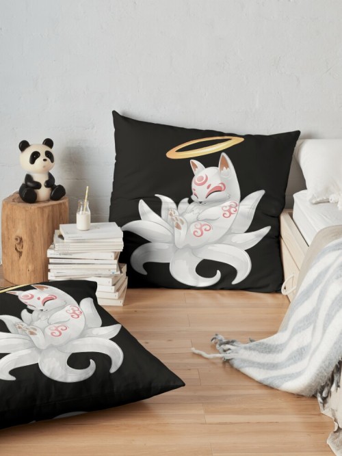 (via Cute Fox Kitsune Japanese Nine Tails Halo Floor Pillow By MihaelV)