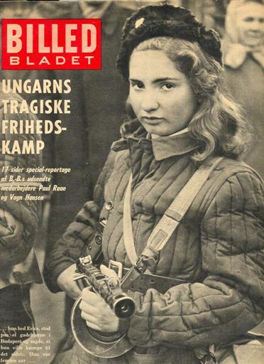the-female-soldier:
Erika Szeles was a young soldier and nurse in the Hungarian Revolution of 1956. When her photo was taken by a Danish photographer her image graced the covers of several Euopean magazines and she became an international symbol of the revolution.
Szeles was born to Jewish parents in 1941 and raised solely by her mother after her father’s death in a Nazi concentration camp. At age 14 she trained as a cook at the Hotel Béke in Budapest. While her mother was a hardline communist, Szeles had an older boyfriend who converted her to the anti-communist cause.
When Hungary’s revolution against the Soviet Union began on October 23rd 1956, she was 15 years old. When her boyfriend formed a resistance group with some fellow students she chose to join them. She quickly learned how to use a sub-machine gun and fought alongside the group in several skirmishes with Soviet soldiers.
The iconic photo above of Szeles holding her sub-machine gun was taken around November 1st 1956. A few days afterward she was approached by friends who, knowing that Russian divisions were pouring into Hungary, feared for her safety. They argued that she was too young to be fighting and she agreed to put down her gun and to instead serve the resistance as a Red Cross nurse.
On November 8th the resistance group she was with became involved in a heavy firefight with Russian soldiers in the center of Budapest. When a friend of hers was wounded she ran forward to help him. Despite being unarmed and wearing a Red Cross uniform she was gunned down and died instantly. She was buried in the Kerepesi Churchyard in Budapest.
Szeles’s story remained largely unknown for some 50 years, until in 2008 journalists were able to uncover the truth about the young woman from the infamous picture. She is now recognised as a martyr of the Hungarian Revolution.  #women in war #erika szeles#hungarian revolution
