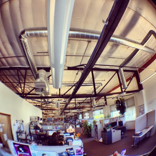 A fish eye view of our marketing department #work #ringsandthings #beads #office (at www.rings-thing