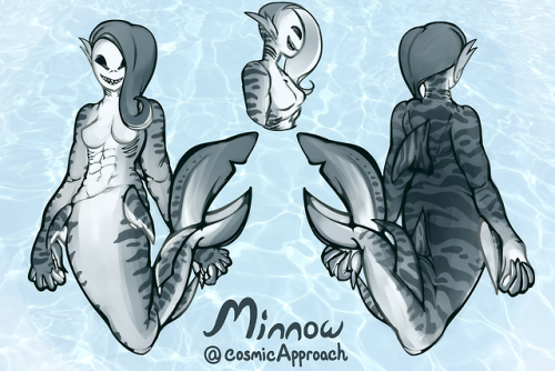 supreme-leader-stoat: cosmicapproachart:big character sheet commission of a cool shark mermaid!!!!! 