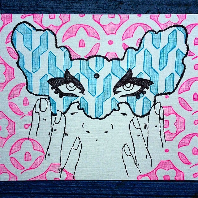 Cloak #papermonster #drawing #commission #mask #stencilart #stencilgraffiti #streetart #graffiti #graffitiart #eyes #pattern #urbanart #hands