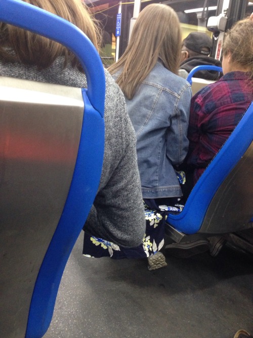 melanin-enhanced:  yunokaberrymusic:  So because she don’t wanna sit by black people her ass gon hold on the entire ride to this girl seat.  It’s literally three people in a seat 😳 And she blocking the walk way and her friends keep telling her