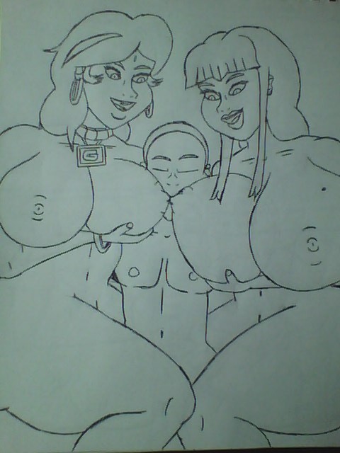 newtypemo:  Now, I’m sucking on Amber’s and Gala tits together. I’m sucking on them as hard as I can as they gleefully feed me. Gala and Amber, care of @carmessi. 