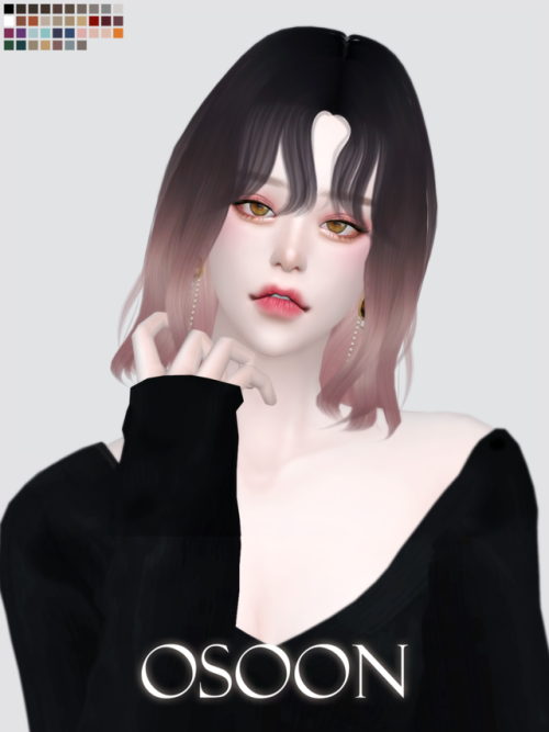 5so0n: [Osoon] Female Hair 08 37 Swatches New Mesh Custom Thumbnail * T. O. U *- DO NOT re-edit &